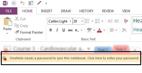 How to fix “OneNote needs a password..” when the basic steps don’t work